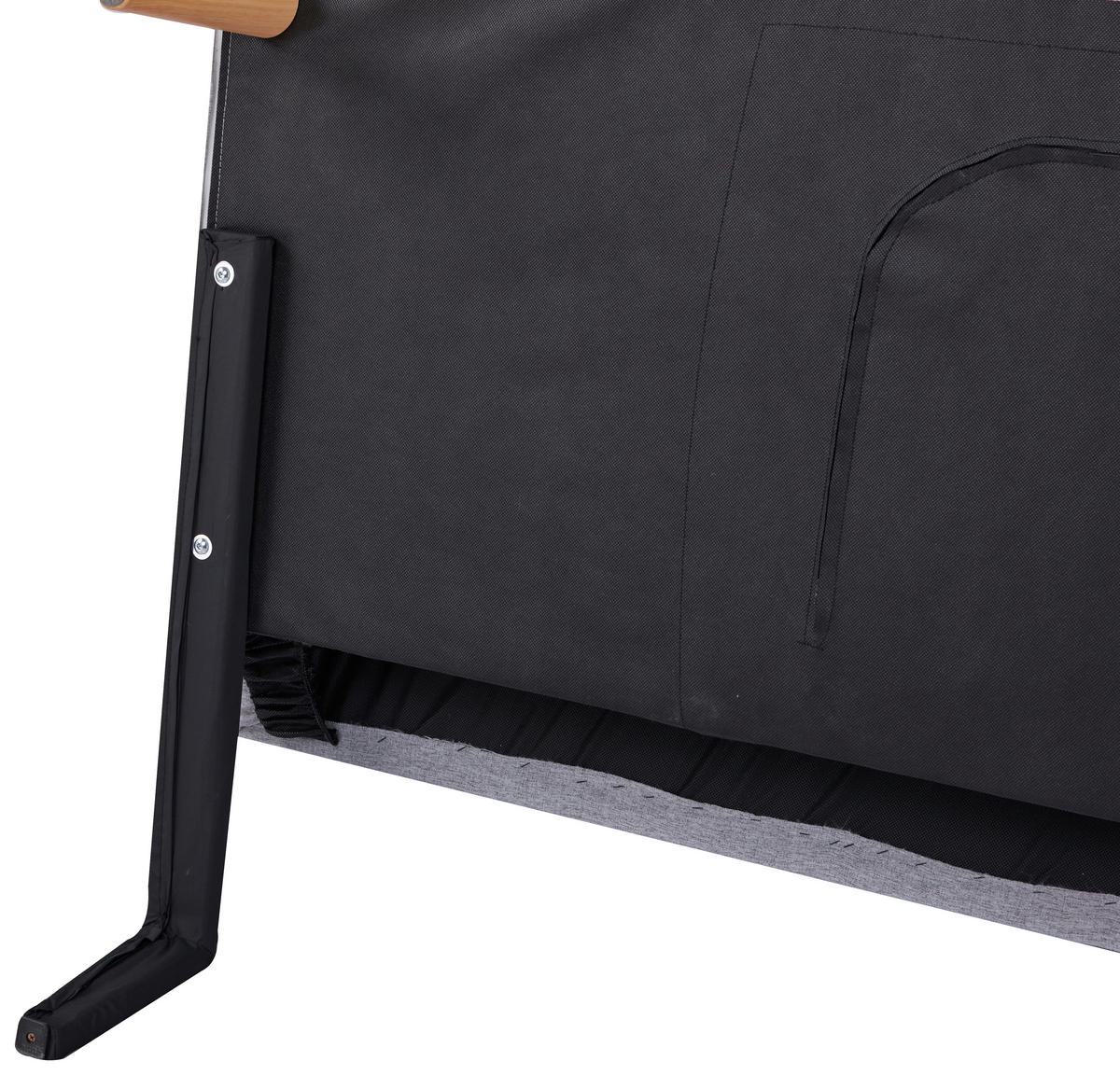 SCHLAFSOFA in Webstoff Hellgrau  - Hellgrau/Schwarz, Design, Holz/Kunststoff (180/77/87cm) - MID.YOU