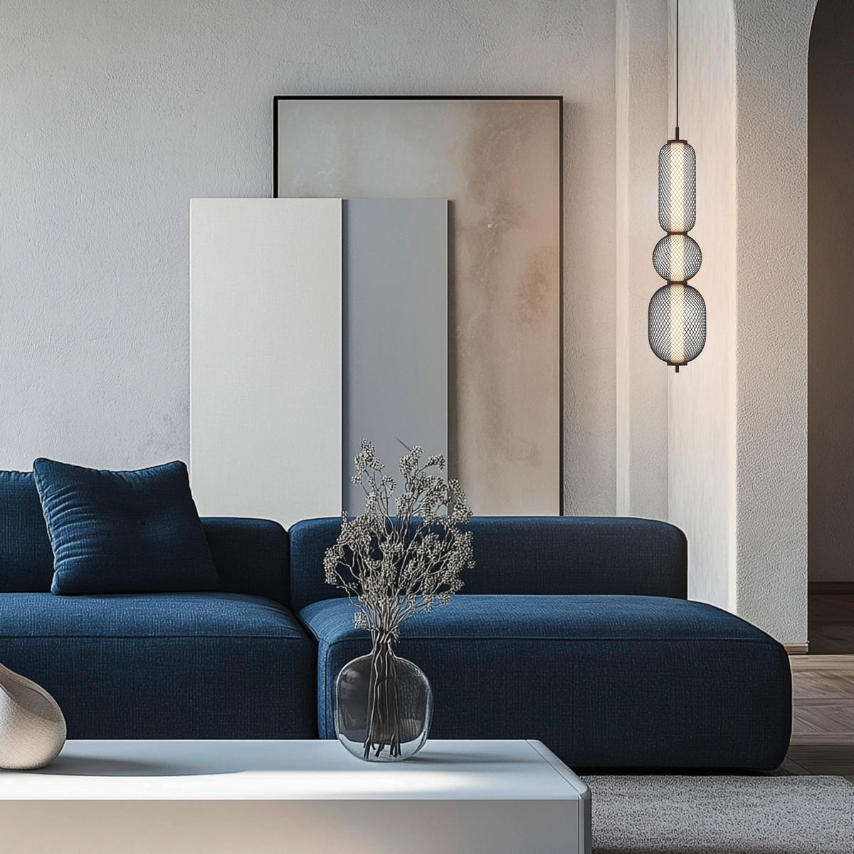 LED-PENDELLEUCHTE 14/14/150 cm  - Schwarz/Weiß, Design, Kunststoff/Metall (14/14/150cm)