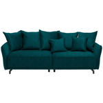BIGSOFA in Velours Petrol  - Petrol/Schwarz, Design, Textil/Metall (226/91/103cm) - Carryhome