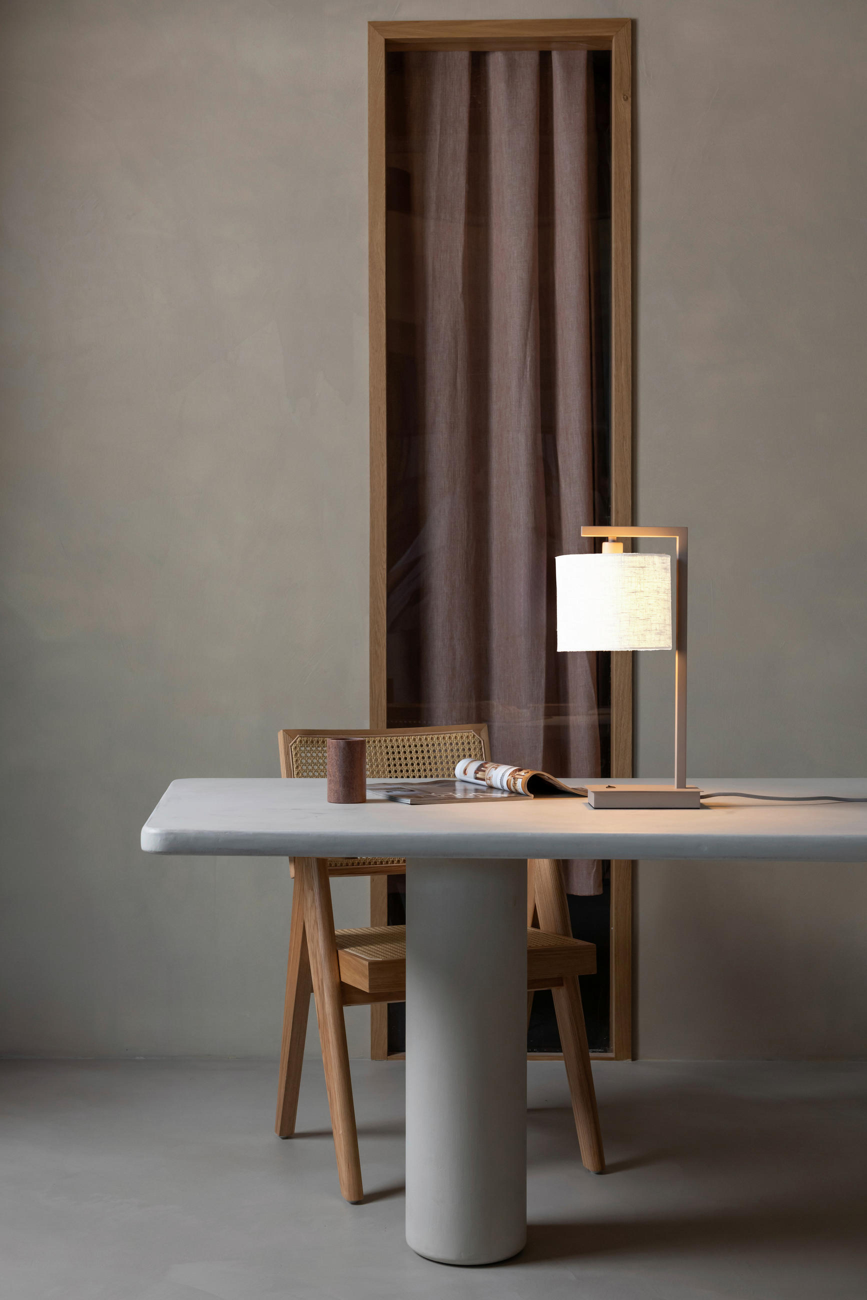 TISCHLEUCHTE - Sandfarben/Weiß, Design, Textil/Metall (18/10/44cm) - It's about Romi