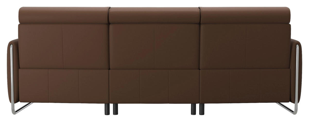 TRAPEZSOFA Echtleder Braun  - Chromfarben/Braun, Design, Leder/Metall (257/87/58cm) - Stressless