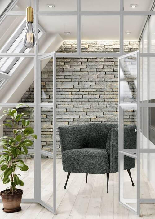 FÅTÖLJ i textil mörkgrön  - svart/mörkgrön, Design, metall/textil (76/73/76cm) - MID.YOU