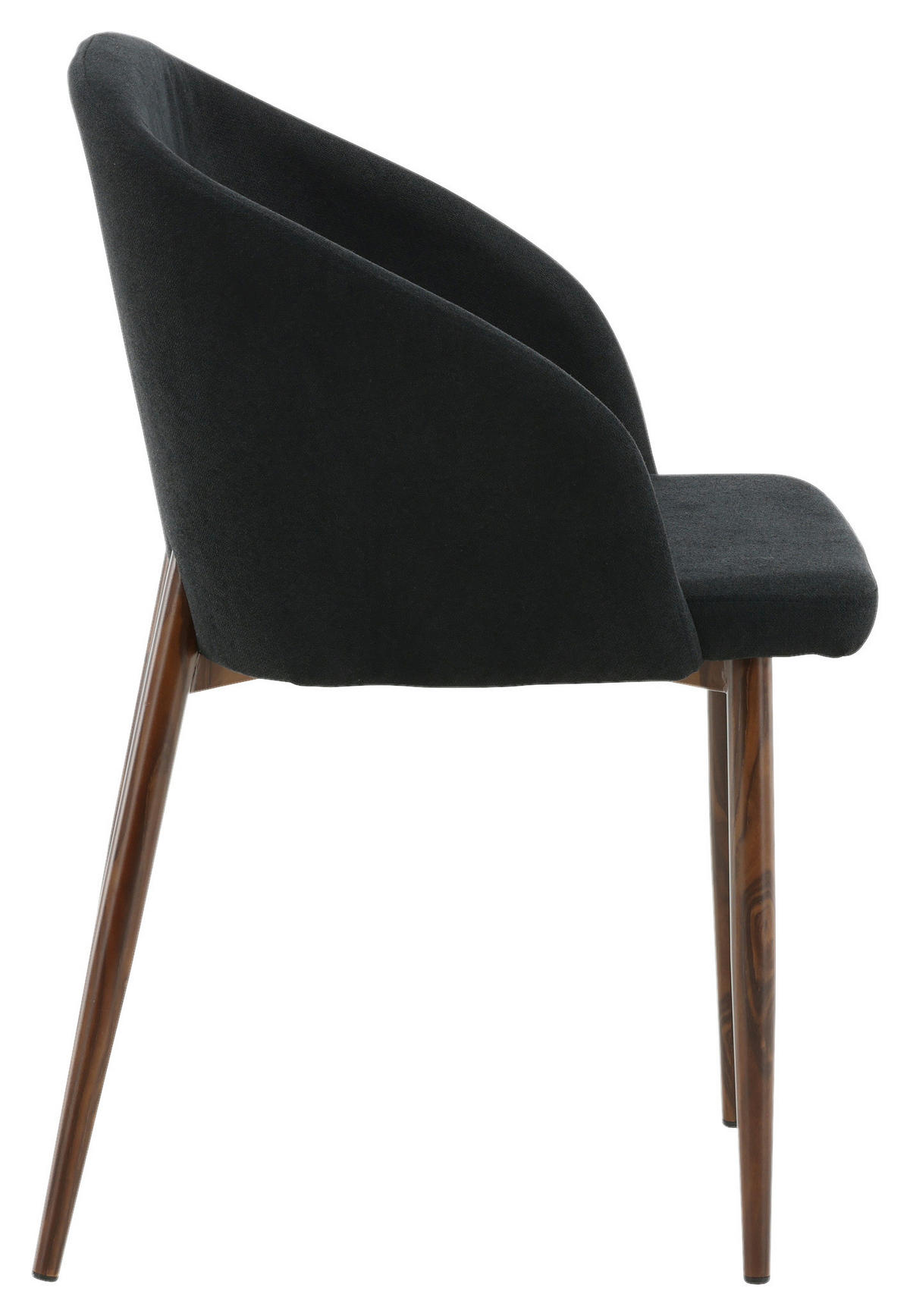 STOLSET 2 styck mikrofiber  - valnötsfärgad/svart, Design, trä/textil (48,5/83/55cm) - Livetastic