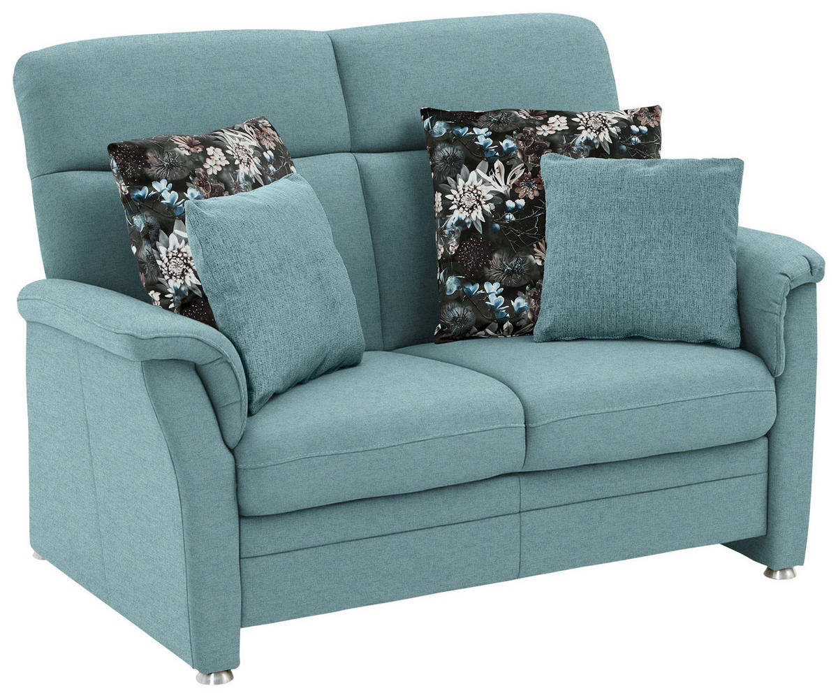 2-SITZER-SOFA Flachgewebe Hellblau  - Alufarben/Hellblau, Konventionell, Textil/Metall (142/100/89cm) - Beldomo Comfort