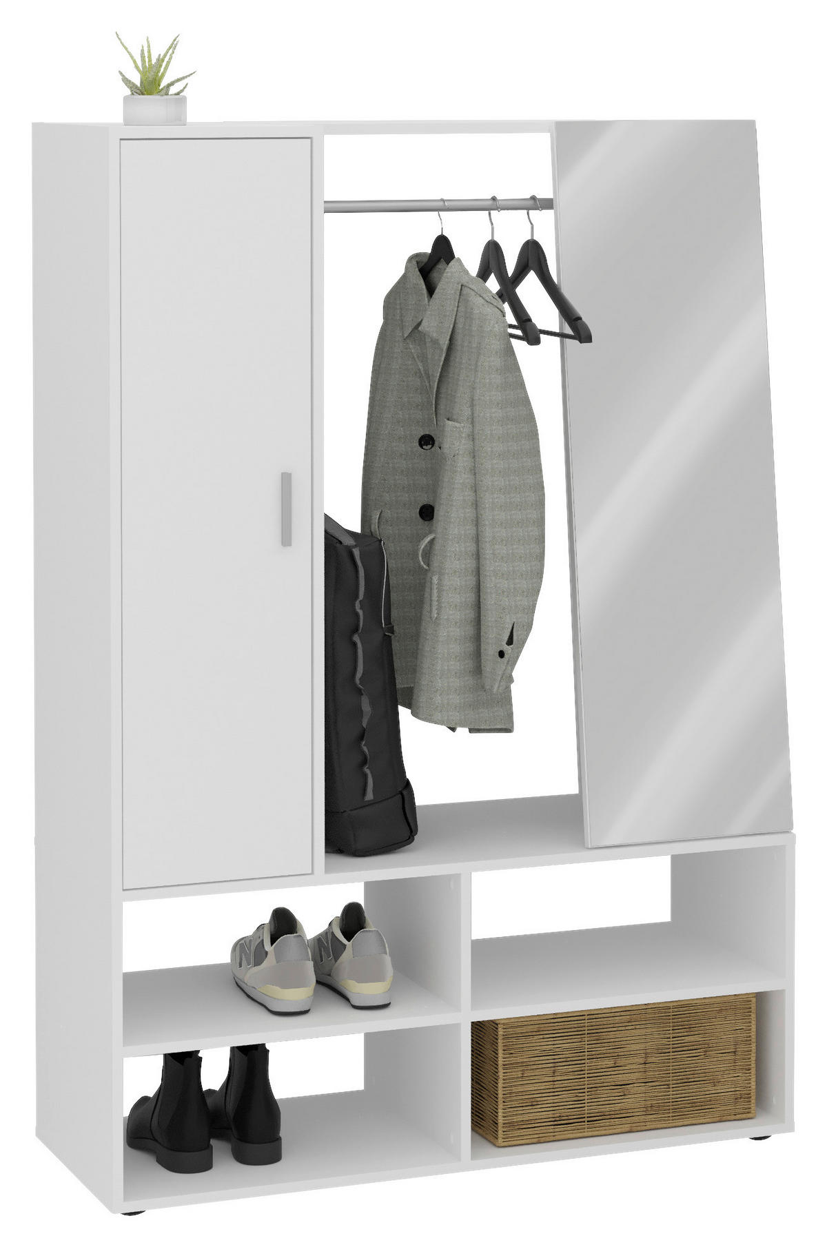 GARDEROBE  in 105/151,3/39,7 cm  - Weiß, Basics, Holzwerkstoff (105/151,3/39,7cm) - MID.YOU