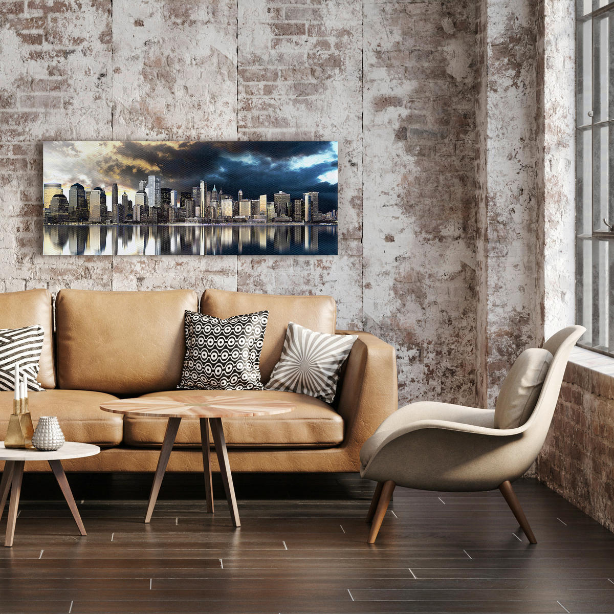 LEINWANDBILD Städte 150/60 cm  - Multicolor, Basics, Holz/Textil (150/60cm)