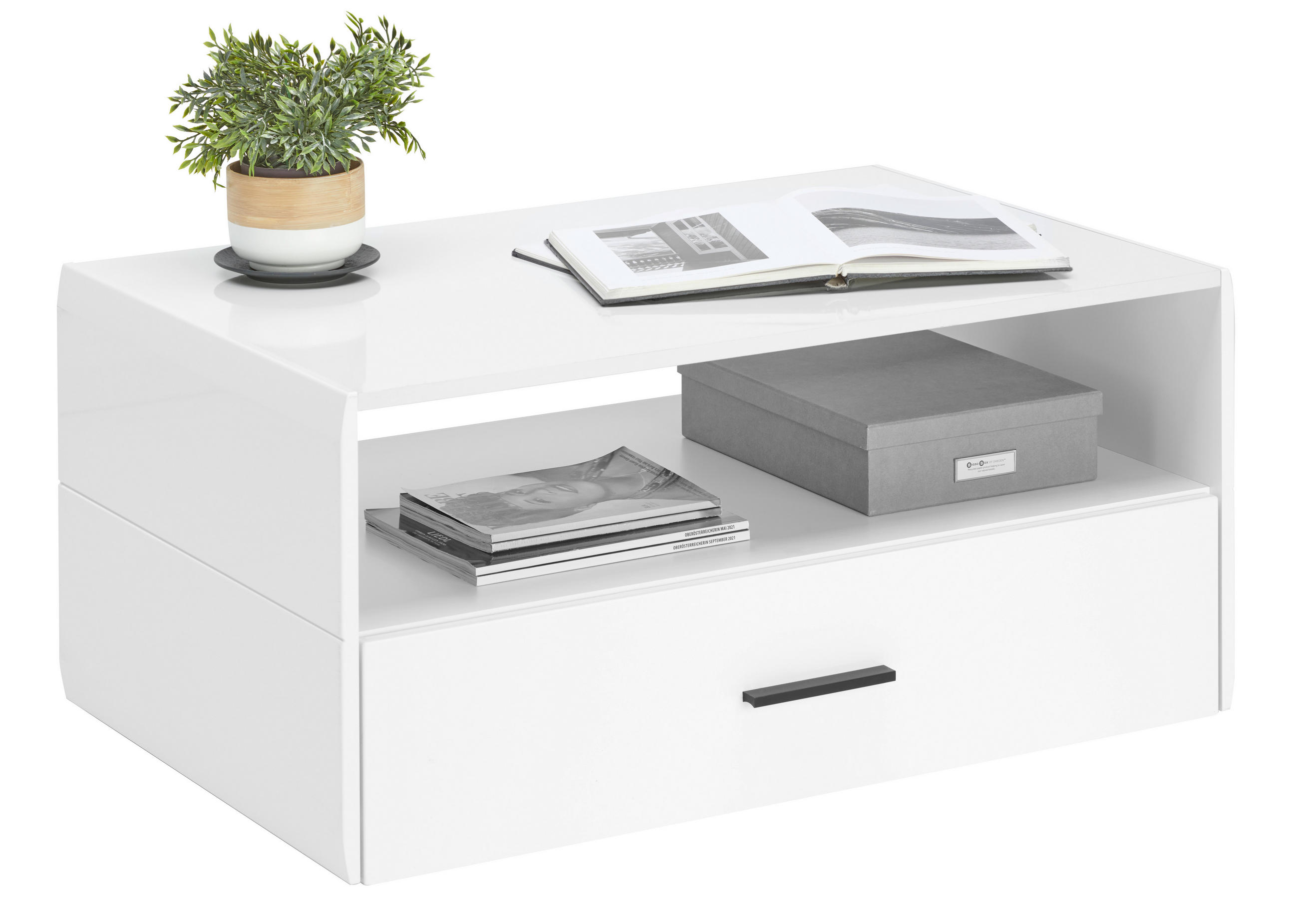 KONFERENČNÝ STOLÍK, biela, kompozitné drevo, 93/42/60 cm - biela, Modern, kompozitné drevo (93/42/60cm) - Hom`in