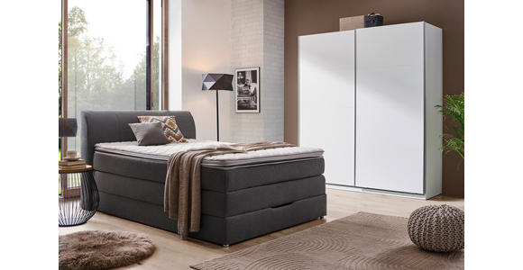 BOXSPRINGBETT 140/200 cm  in Anthrazit  - Anthrazit, KONVENTIONELL, Textil (140/200cm) - Carryhome