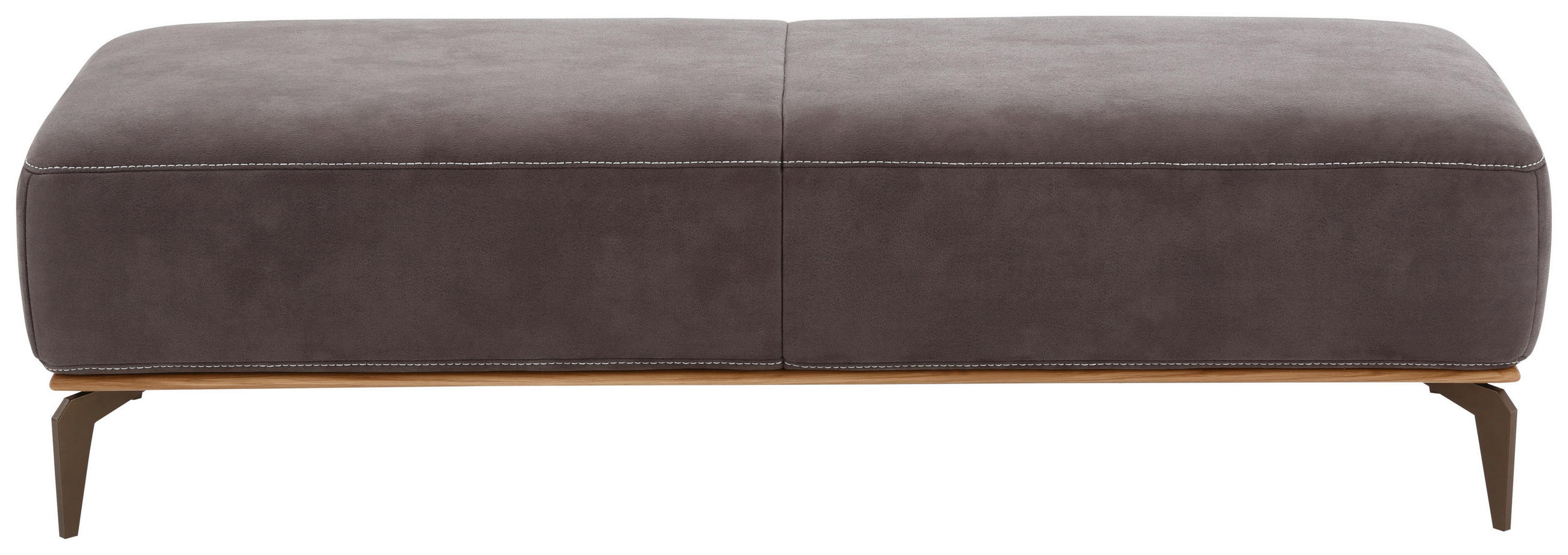 HOCKER in Textil Mokka  - Beige/Bronzefarben, Design, Textil/Metall (151/44/61cm) - Valnatura