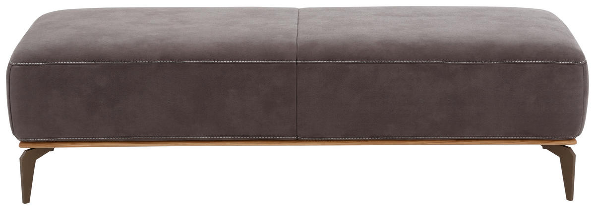 HOCKER in Textil Mokka  - Beige/Bronzefarben, Design, Textil/Metall (151/44/61cm) - Valnatura