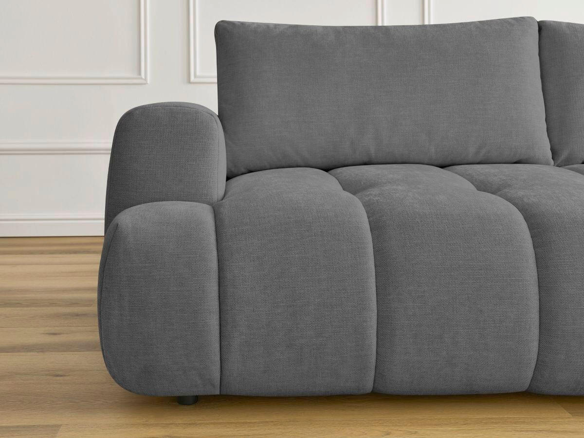 SCHLAFSOFA FUJI Leinenoptik Dunkelgrau  inkl.  - Dunkelgrau/Schwarz, MODERN, Kunststoff/Textil (251/113/88cm)