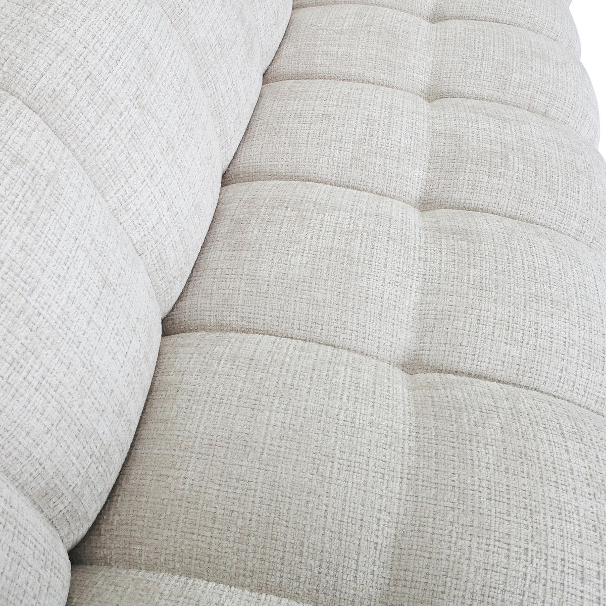 BIGSOFA in Chenille Creme  - Creme/Schwarz, Konventionell, Kunststoff/Textil (217/74/100cm) - Carryhome