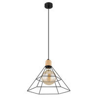 HÄNGELEUCHTE 35/120 cm    - Schwarz/Braun, Konventionell, Holz/Metall (35/120cm) - Globo