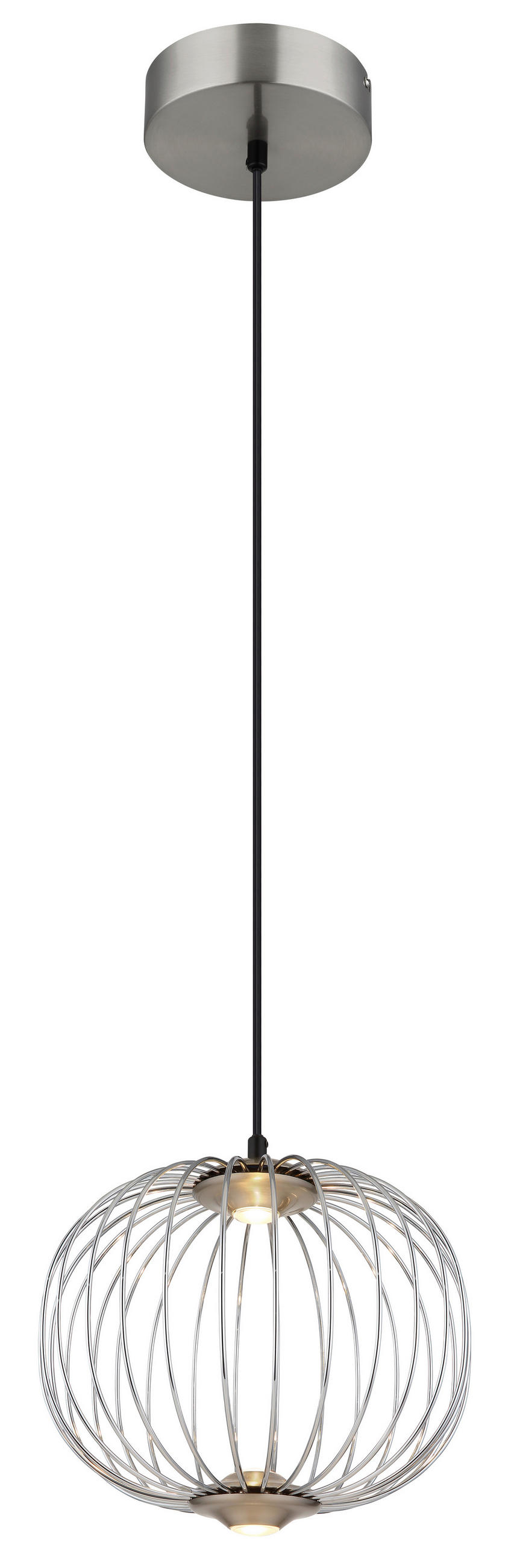 LED-HÄNGELEUCHTE 30/150 cm  - Chromfarben/Schwarz, Design, Kunststoff/Metall (30/150cm) - Globo