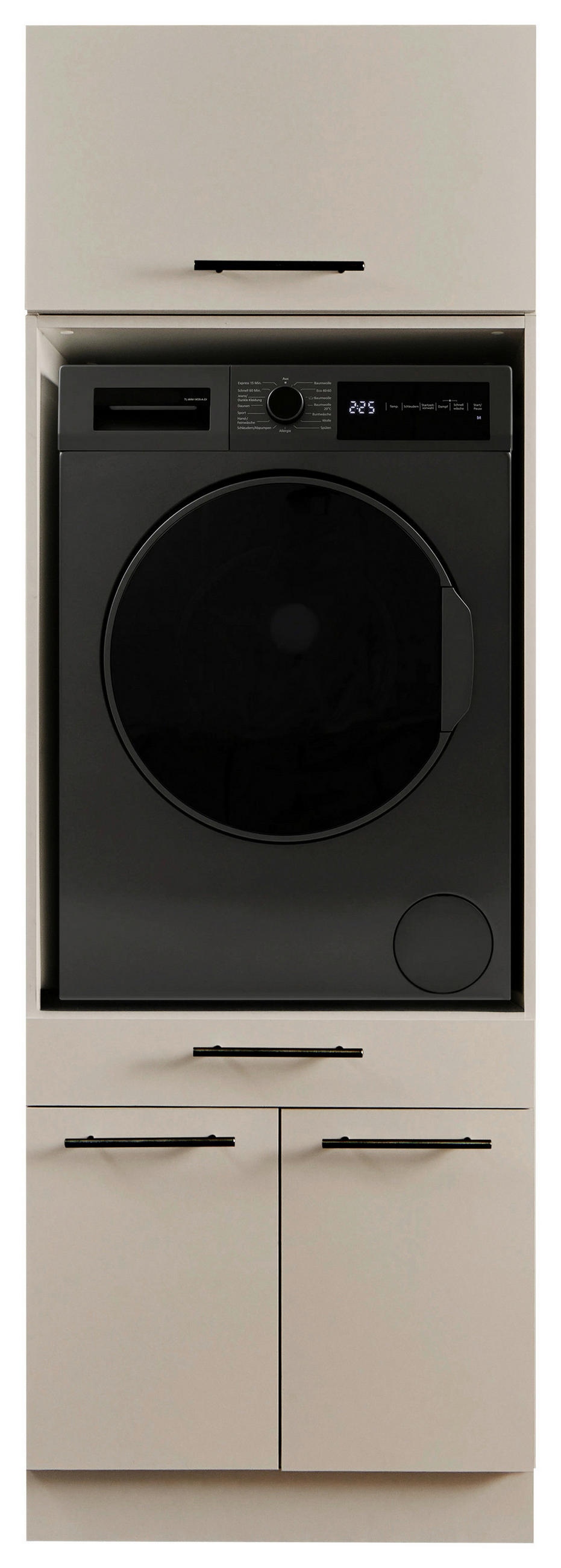 WASCHMASCHINENSCHRANK 67,5/200/67,5 cm  in Kaschmir  - Kaschmir/Schwarz, Design, Holzwerkstoff/Metall (67,5/200/67,5cm)