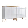 SIDEBOARD Mailand Set 2 + HF  in 158/86/33 cm  - Weiß Hochglanz/Weiß, MODERN, Holz/Holzwerkstoff (158/86/33cm) - MID.YOU