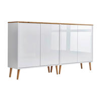 SIDEBOARD Mailand Set 2 + HF  in 158/86/33 cm  - Weiß Hochglanz/Weiß, MODERN, Holz/Holzwerkstoff (158/86/33cm) - MID.YOU