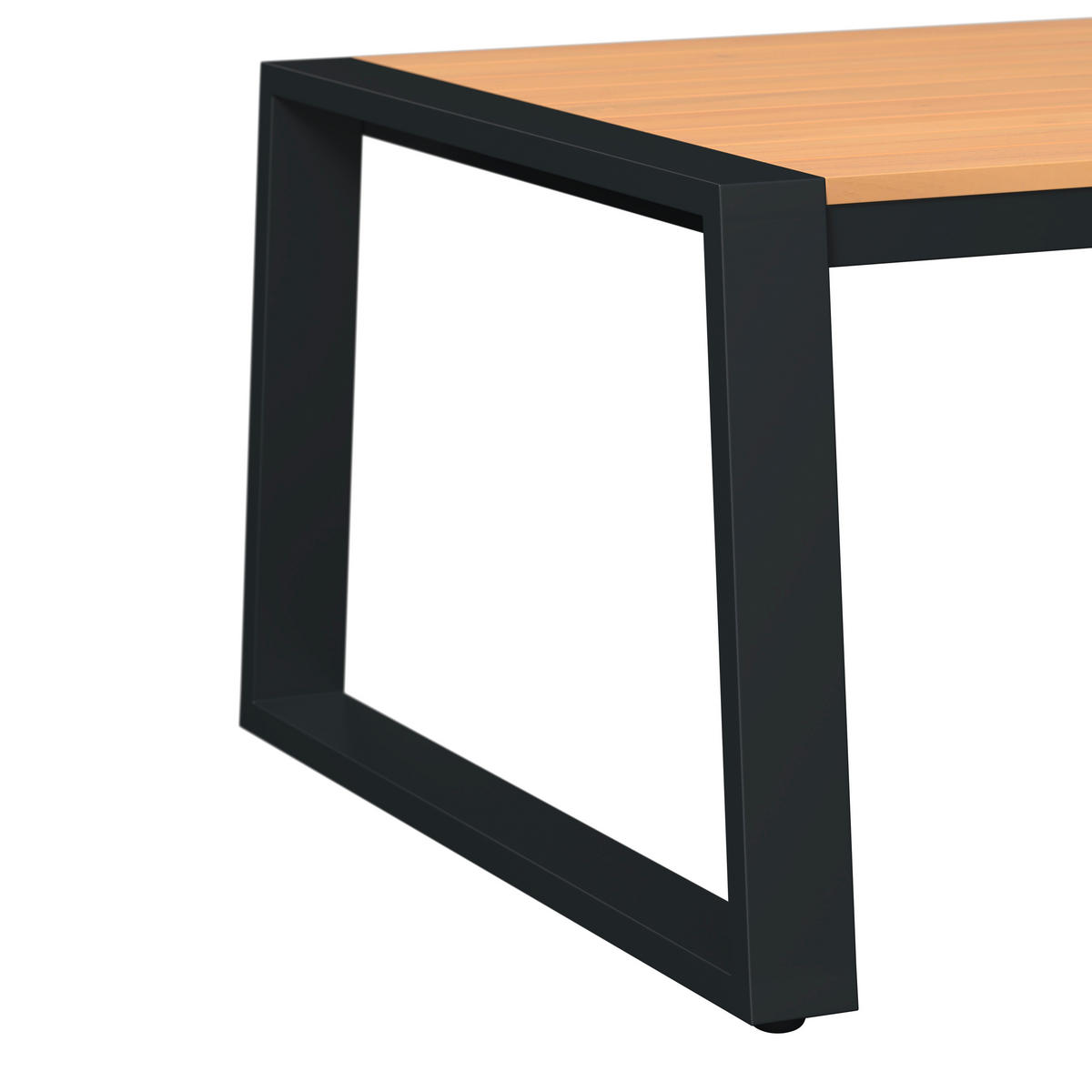 LOUNGEGARNITUR 4-teilig   207/76/85 cm Teakholz Aluminium  - Schwarz/Teakfarben, MODERN, Holz/Textil (207/76/85cm) - Ambia Garden