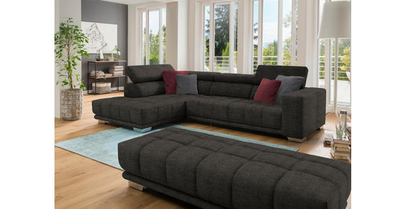 ECKSOFA in Chenille Braun  - Chromfarben/Braun, Design, Textil (207/301cm) - Xora