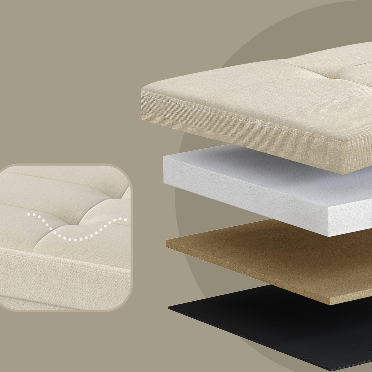 SITZBOX  - Creme, Trend, Textil (110/38/38cm) - Boxxx