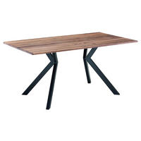 ESSTISCH in Holz, Metall 160/100/76 cm  - Nussbaumfarben/Schwarz, KONVENTIONELL, Holz/Metall (160/100/76cm) - Venda