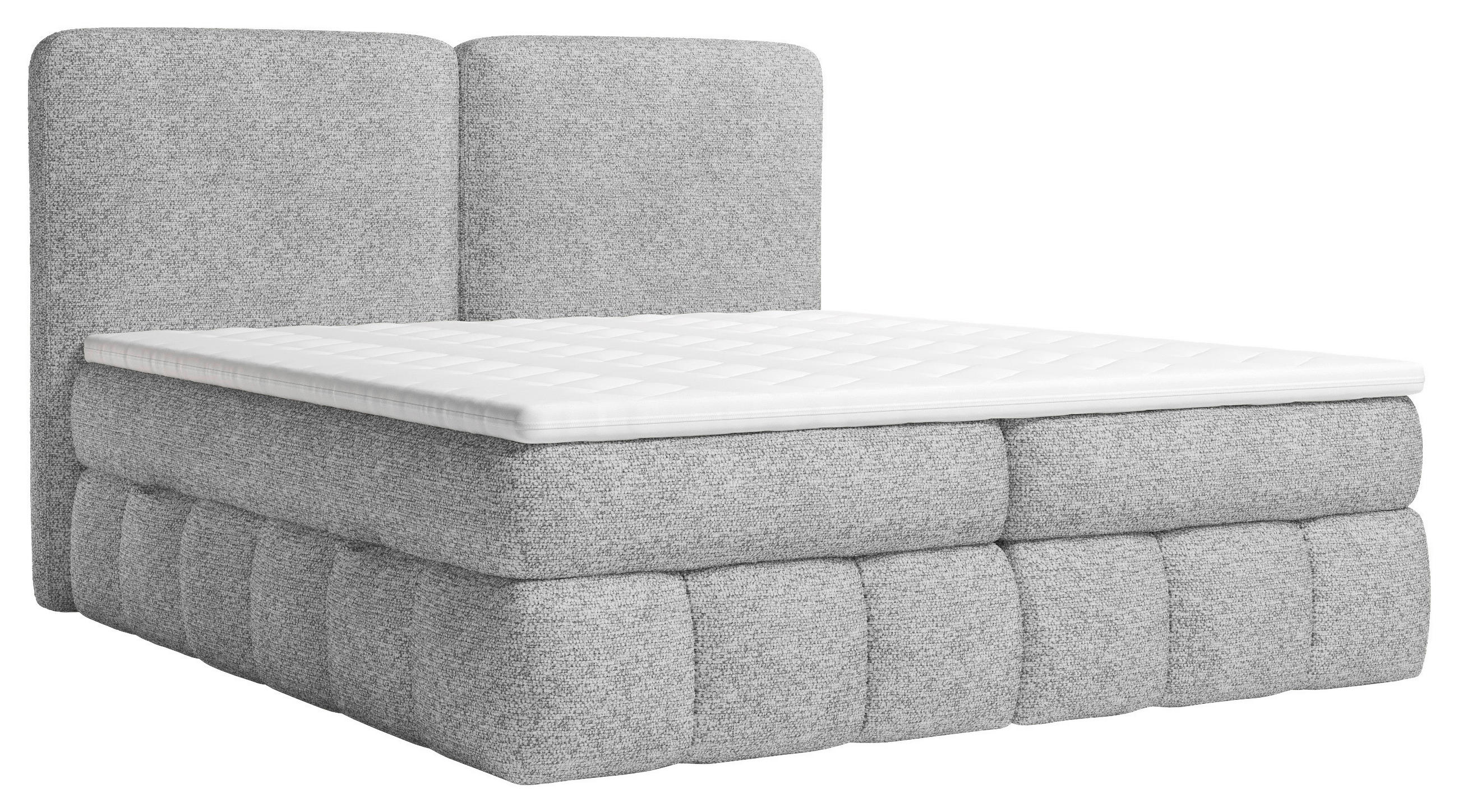 BOXBETT 140/200 cm,  in Grau, Bettkasten, Topper, Matratzen, H3 = fest  - Schwarz/Grau, KONVENTIONELL, Kunststoff/Textil (140/200cm) - Carryhome
