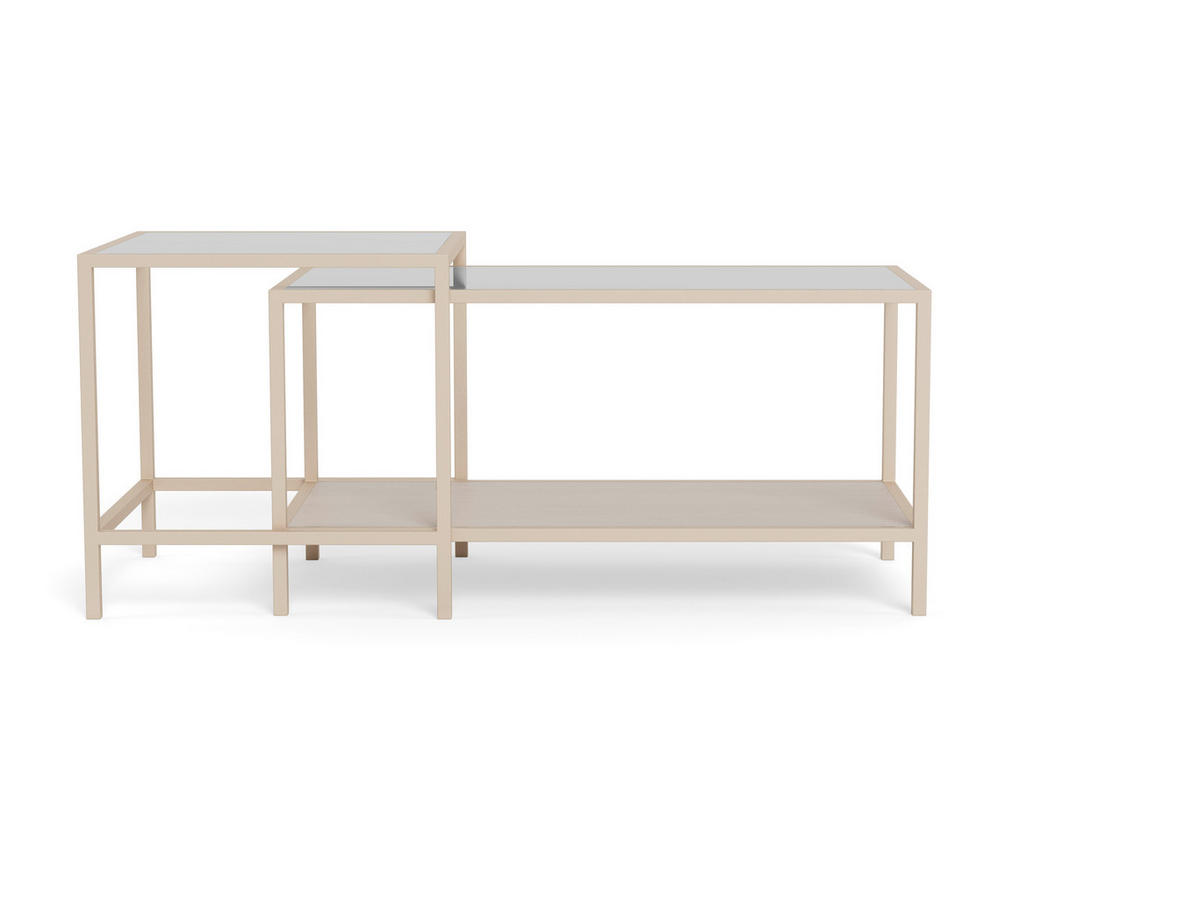 COUCHTISCH Metall, Glas, Holzwerkstoff 90/50/50 cm  - Klar/Grau, Design, Glas/Holzwerkstoff (90/50/50cm) - MID.YOU