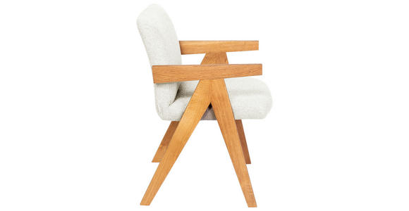 ARMLEHNSTUHL in Holz, Textil Beige  - Eichefarben/Beige, KONVENTIONELL, Holz/Textil (53,5/83/62cm) - Linea Natura