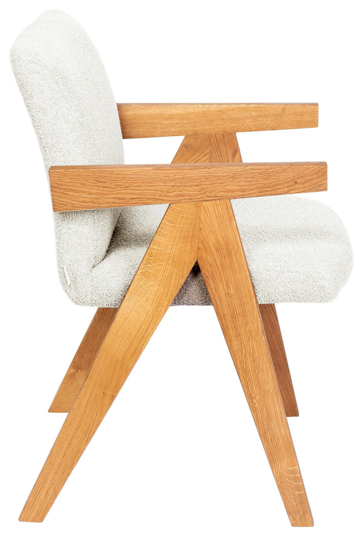 ARMLEHNSTUHL  in Bouclé  - Eichefarben/Beige, KONVENTIONELL, Holz/Textil (53,5/83/62cm) - Linea Natura