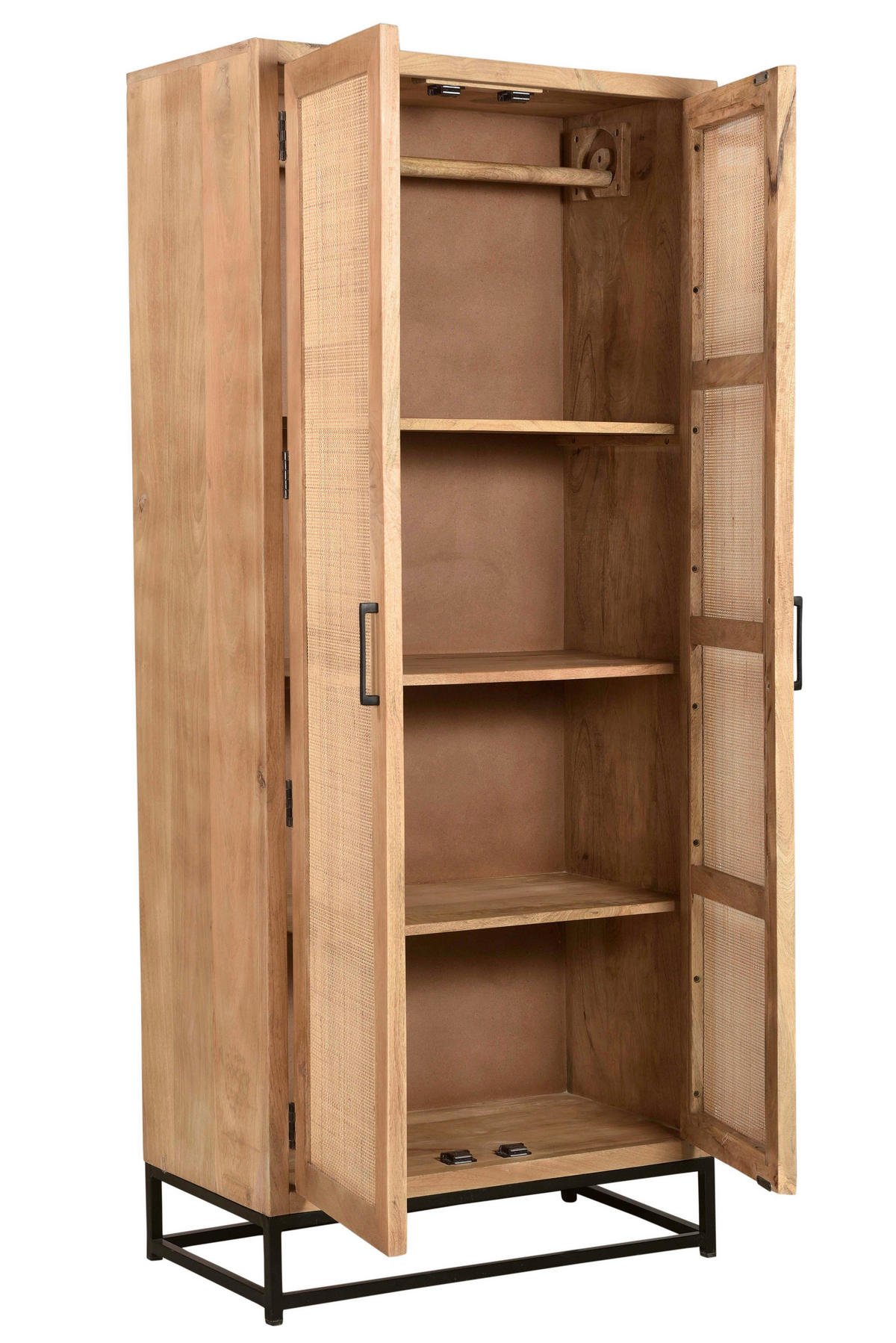 GARDEROBENSCHRANK  in 80/180/40 cm  - Schwarz/Naturfarben, Design, Holz/Metall (80/180/40cm) - MID.YOU