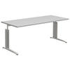 SCHREIBTISCH 180/80/70-82 cm  in Grau, Alufarben  - Alufarben/Grau, Konventionell, Holzwerkstoff/Metall (180/80/70-82cm) - Moderano