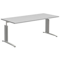 SCHREIBTISCH 180/80/70-82 cm  in Grau, Alufarben  - Alufarben/Grau, Konventionell, Holzwerkstoff/Metall (180/80/70-82cm) - Moderano