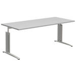 SCHREIBTISCH 180/80/70-82 cm  in Alufarben, Grau  - Alufarben/Grau, KONVENTIONELL, Holzwerkstoff/Metall (180/80/70-82cm) - Moderano