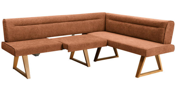 ECKBANK 230/170 cm  in Eichefarben, Cognac  - Eichefarben/Cognac, KONVENTIONELL, Holz/Textil (230/170cm) - Moderano