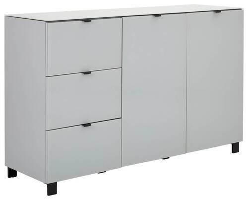 SIDEBOARD in 165/105,1/52,5 cm - Hellgrau/Schwarz, Design, Glas/Holzwerkstoff (165/105,1/52,5cm) - Hom`in