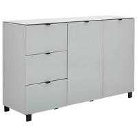 SIDEBOARD  in 165/105,1/52,5 cm  - Hellgrau/Schwarz, Design, Glas/Holzwerkstoff (165/105,1/52,5cm) - Hom`in