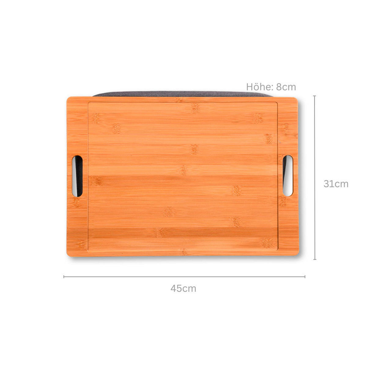 TABLETT   45/31/8 cm   - Dunkelgrau/Naturfarben, Basics, Naturmaterialien/Textil (45/31/8cm) - Kesper