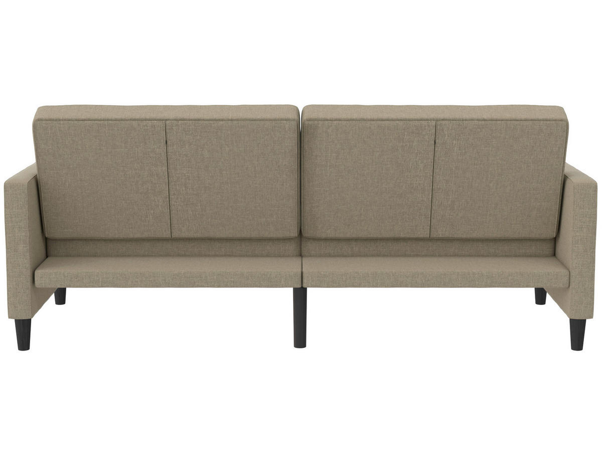 SCHLAFSOFA Webstoff, Leinenoptik Cappuccino  - Schwarz/Cappuccino, Basics, Kunststoff/Textil (207/86/86cm) - Livetastic