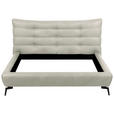 POLSTERBETT 180/200 cm,  in Creme, gepolstertes Kopfteil,  - Creme/Schwarz, Design, Leder/Metall (180/200cm) - Esposa