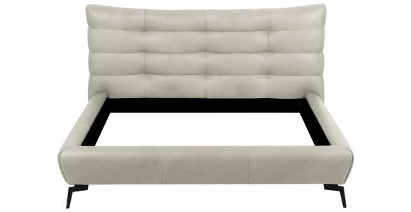 POLSTERBETT 180/200 cm,  in Creme, gepolstertes Kopfteil,  - Creme/Schwarz, Design, Leder/Metall (180/200cm) - Esposa
