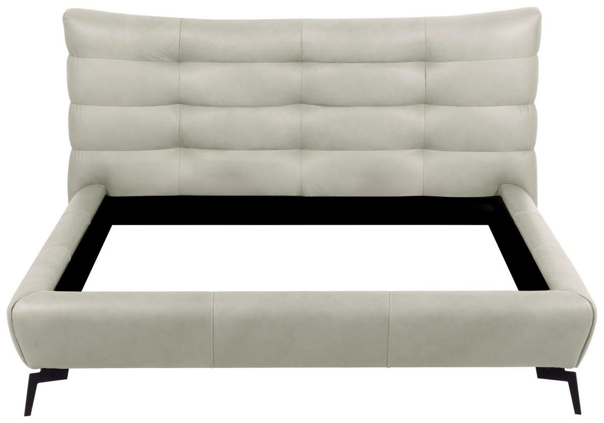 POLSTERBETT gepolstertes Kopfteil Creme 180/200 cm  - Creme/Schwarz, Design, Leder/Metall (180/200cm) - Esposa