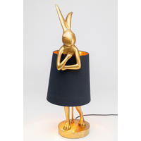 TISCHLEUCHTE 23/68/26 cm   - Goldfarben/Schwarz, LIFESTYLE, Kunststoff/Textil (23/68/26cm) - Kare-Design