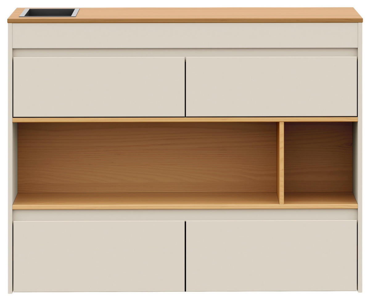 KÜCHENINSEL 125/96,6/60 cm  in Beige, Hellbraun  - Hellbraun/Beige, Design, Holz (125/96,6/60cm) - Livetastic
