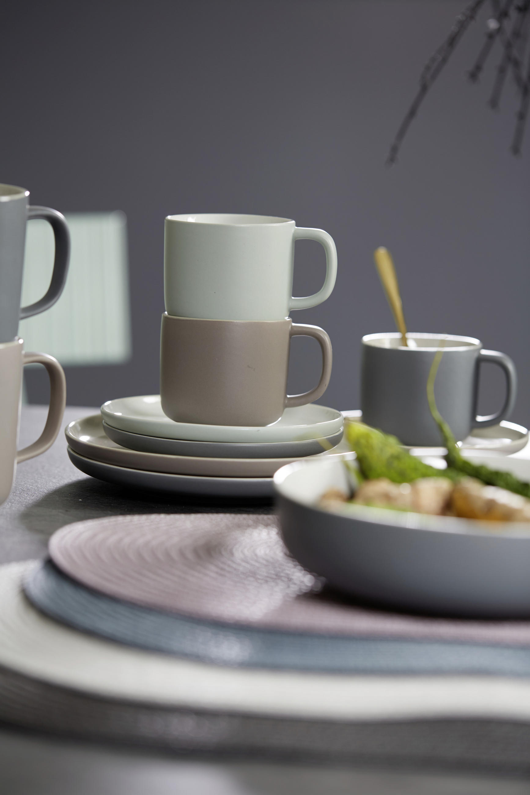 KAFFEETASSE Jasper 240 ml  - Weiß/Grau, Design, Keramik (240ml) - Ritzenhoff Breker