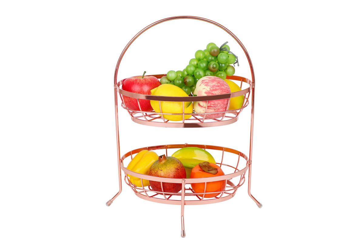 KOŠ NA OVOCE  - měděné barvy, Basics, kov (27/17/41cm) - Echtwerk