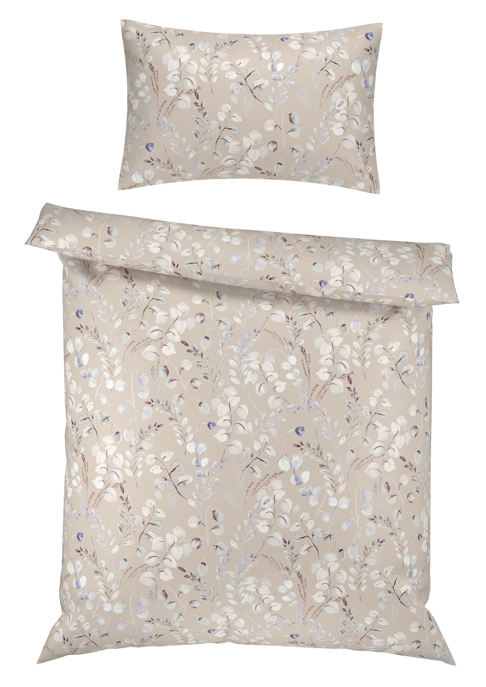 BETTWÄSCHESET Alessia 160/210 cm  65 cm/100 cm  - Taupe, Basics, Textil (160/210cm) - Ambiente