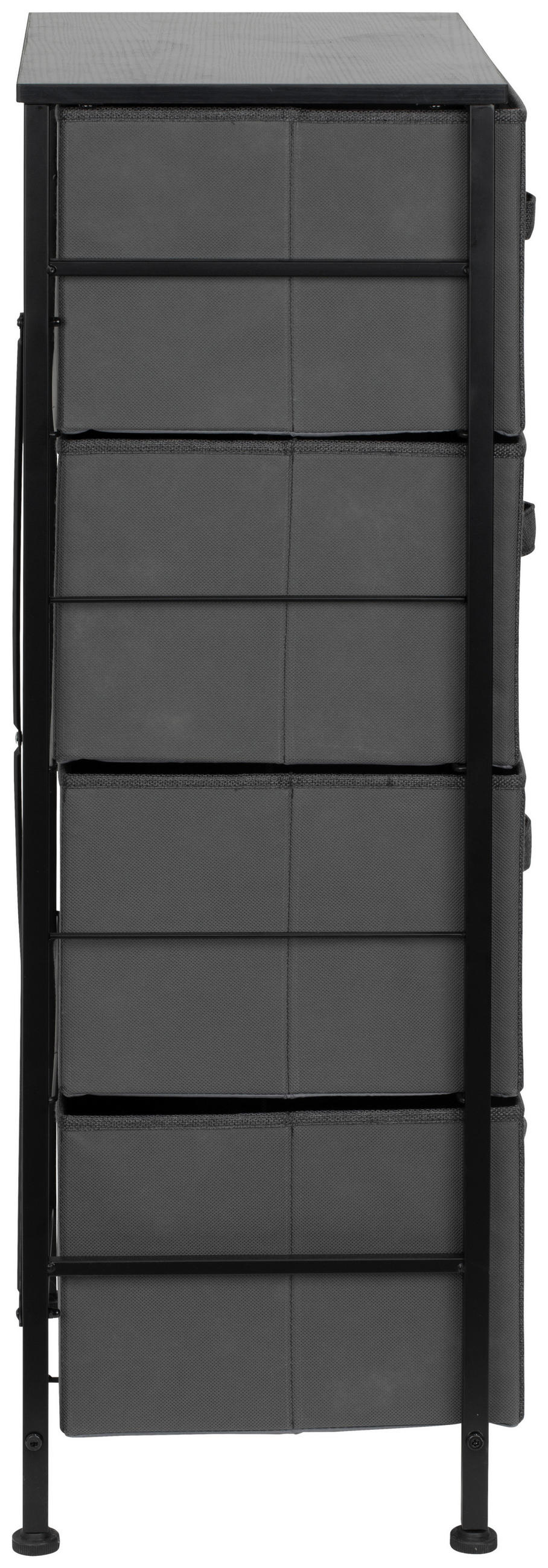 KOMODA, tmavě šedá, černá, 45/92.5/30 cm - černá/tmavě šedá, Moderní, kov/kompozitní dřevo (45/92.5/30cm) - PBJ