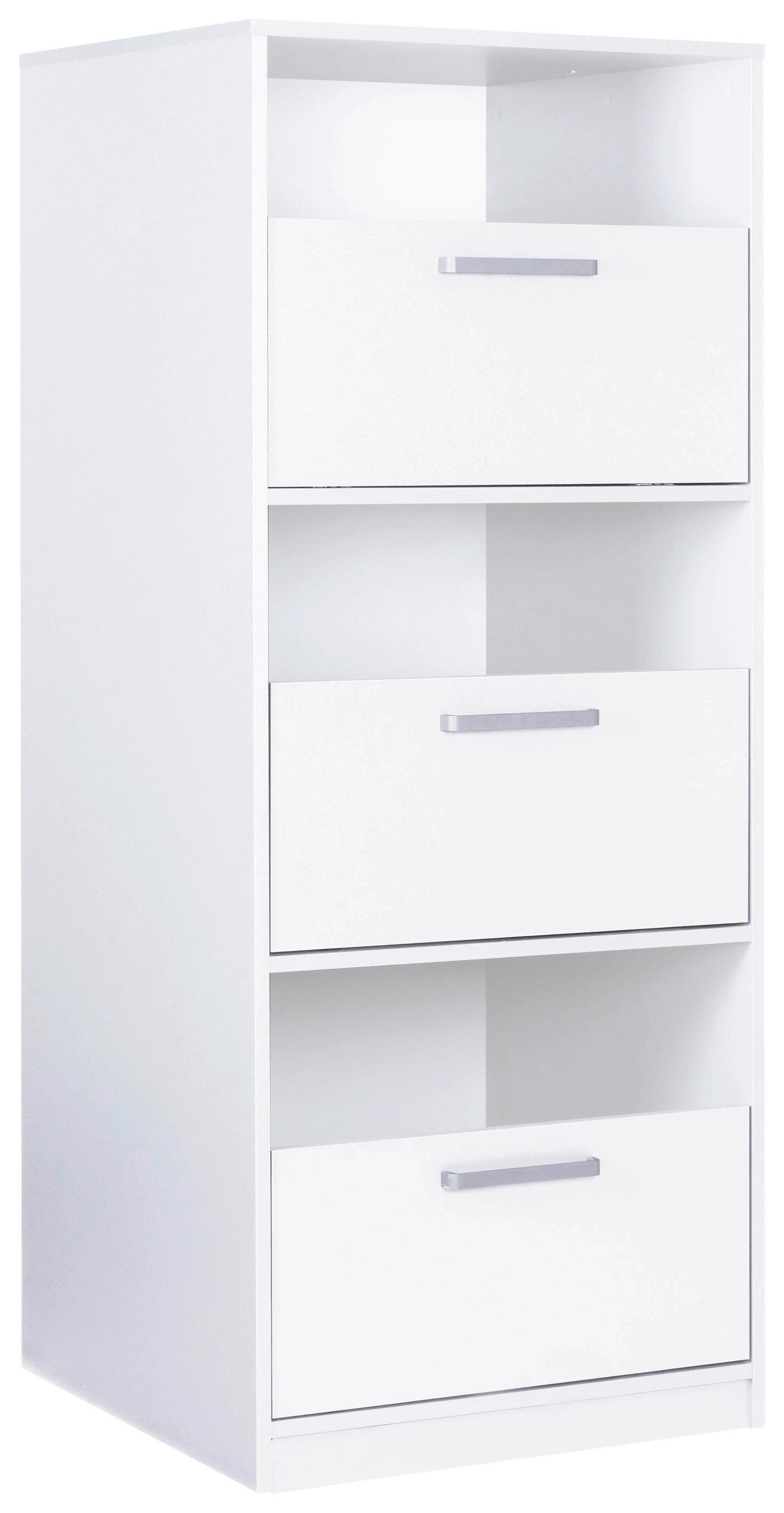 WÄSCHESCHRANK 67/164/68 cm  in Weiß  - Silberfarben/Weiß, MODERN, Holzwerkstoff/Metall (67/164/68cm) - home24