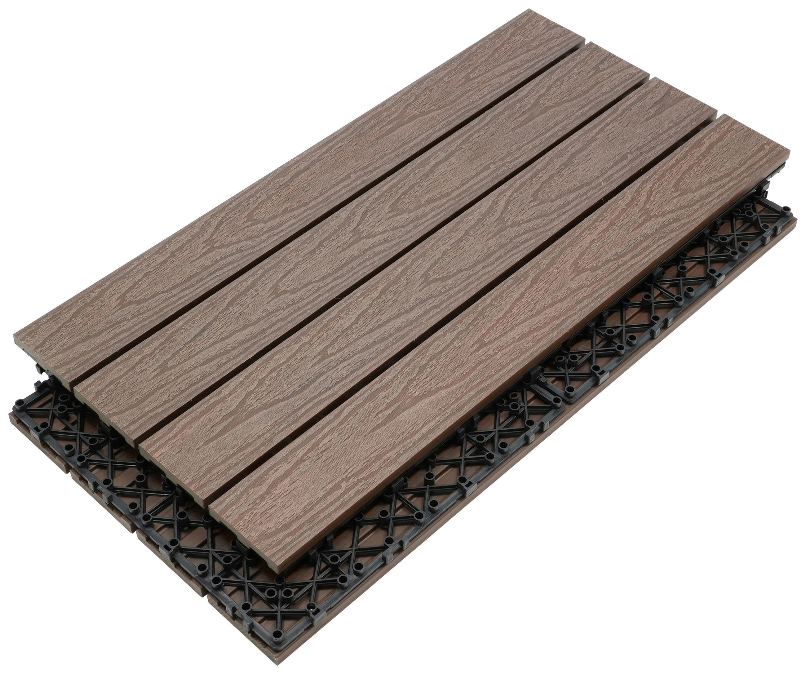 TERRASSENFLIESE 6 Stück  - Dunkelbraun, KONVENTIONELL, Holzwerkstoff (30/60/2,1cm) - Ambia Garden