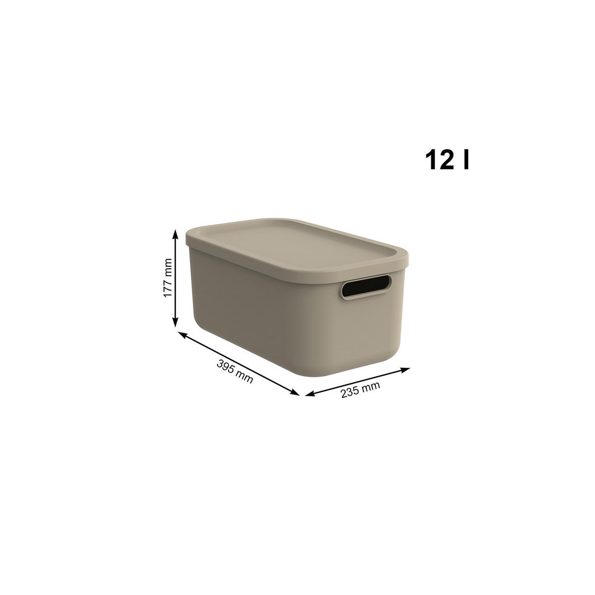 KUTIJA S POKLOPCEM  39,5/23,5/17,7 cm       - cappuccino, Basics, plastika (39,5/23,5/17,7cm) - Rotho